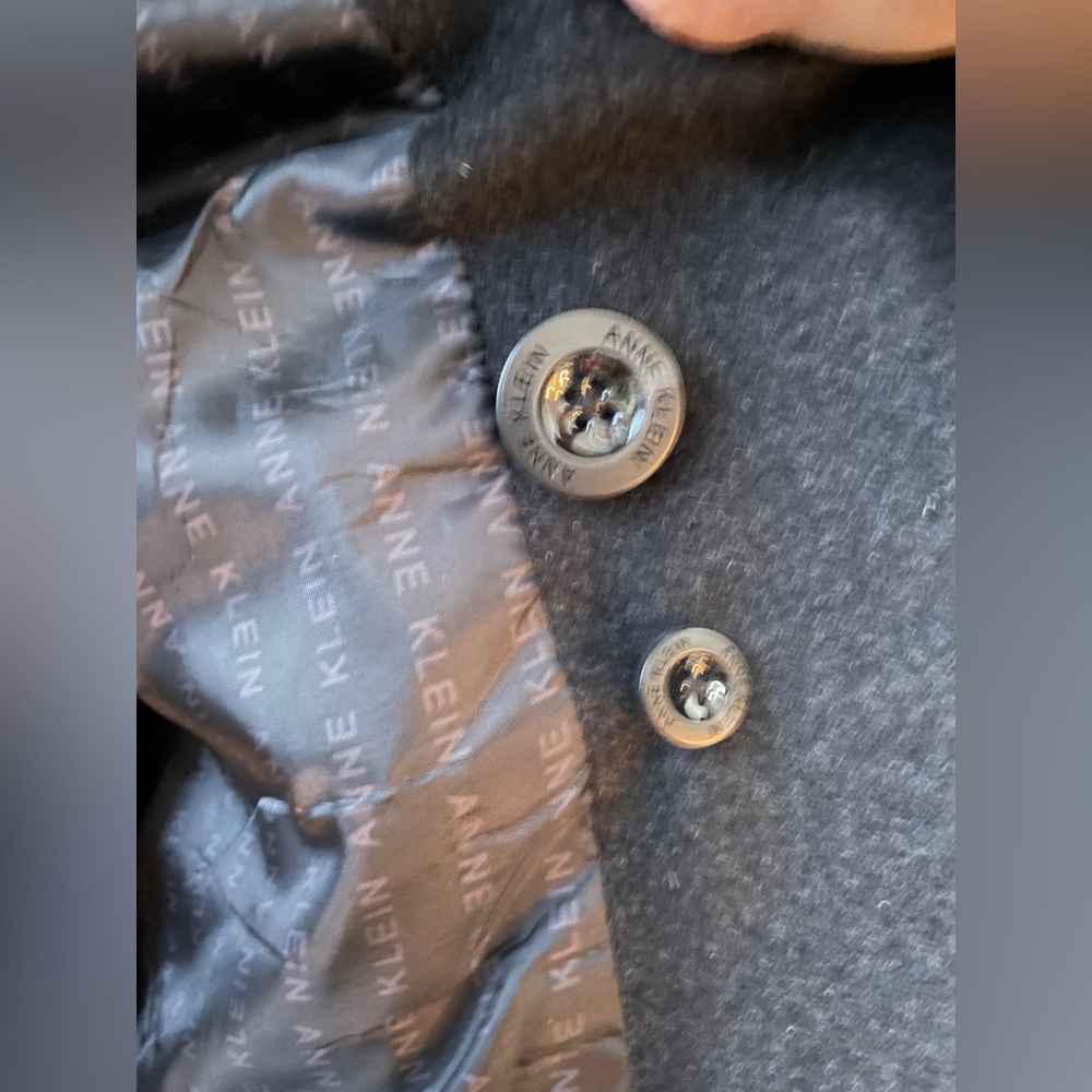 Anne Klein Gray Single-Breasted heavyweight cashmere blend Maxi Coat, 14, EUC - Picture 14 of 16